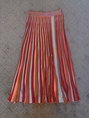 ZARA KNIT STRIPED LUREX  SKIRT MULTI COLOR Medium
